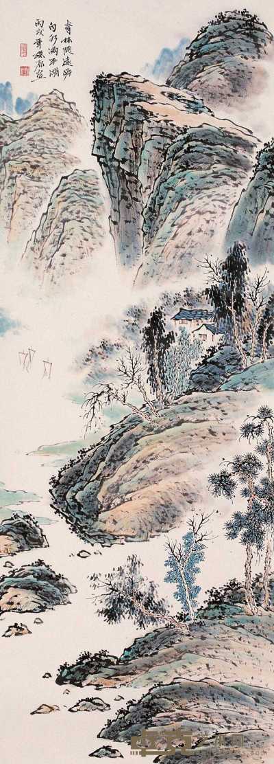 孙源 丙戌（2006年作） 青江帆影 立轴 138×50.5cm